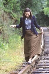 long skirt & navy