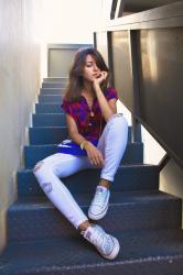 blue & red
