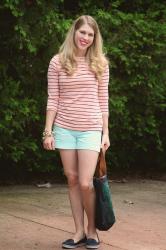 Coral Stripes and Mint