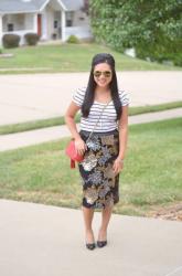 The floral sequin skirt