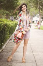 Floral Kimonos + Chevron Bags