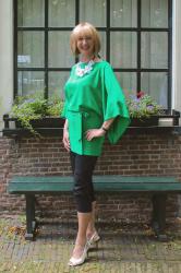 Green kimono blouse