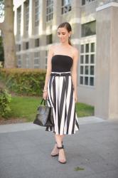 striped midi skirt