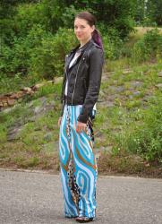 Leather Jacket and Printed Pants