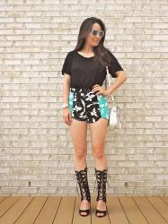 Teal Tulip Shorts