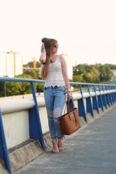 Michael Kors Jet Set Travel + koronkowy top na lato