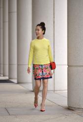 Fall Forward: Yellow Sweater and Embroidered Skirt