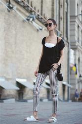 Striped pants in the summer.
