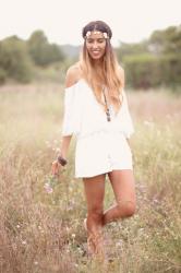 The boho crochet romper