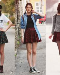 Plaid skirt styling