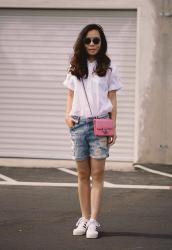 Summer: Distressed Denim Shorts & Chanel Mini