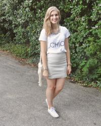 OOTD: Leather Skirt & Converse