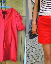 SIY: Big dress from secondhand? NO! fabric for my new red shorts!
