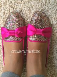 Kate Spade Audrina Glittered Bow-Top Flat 