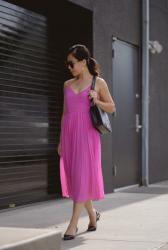 Ballerina: Pleated Dress and Kitten Heels