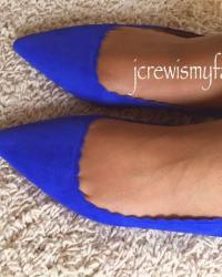 J. Crew Harper Scalloped Suede Flats--Dark Violet 