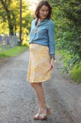 Style: chambray, yellow & split seams 