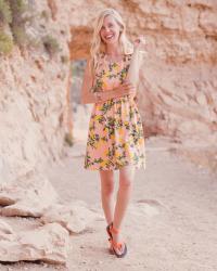 A Lemon Printed Dress in the Grand Canyon 