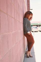 Thursday Mixer--Black and White Striped Blouse