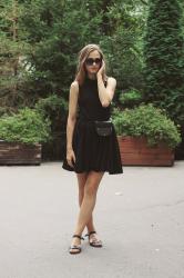 Black dress and mini bag