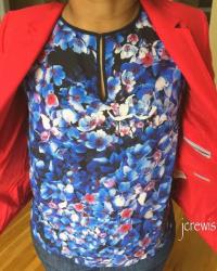 J. Crew Collection Inky Floral Top