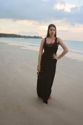 BLACK MAXI DRESS AT SUNSET