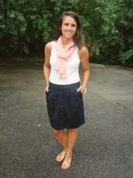 navy week :: navy button skirt