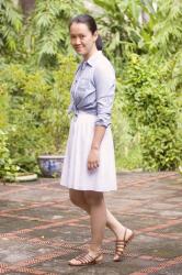 Do-Over: White Dress + Chambray