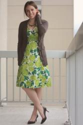 Thrifted Green Floral Boden Dress