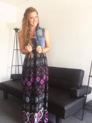 THM :: Maxi Dress & Denim Vest