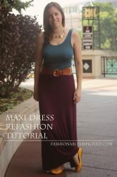 Refashioned Knit Tank Top to Maxi Dress ~ Tutorial