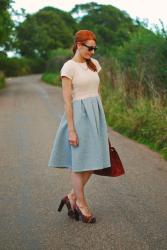 How to Style a Two-Tone Midi Scuba Dress