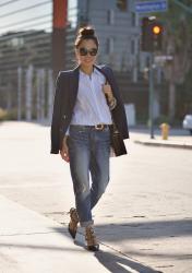 Navy Blazer and Rockstud Shoes