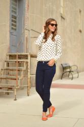 Dressed Up & Down: Polka Dot Button Up, Plus: How to Shop Your Closet