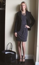 Polka dot dress & new work pumps