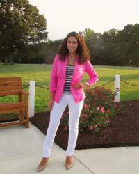 My Summer Version of Pink, Navy Stripes & White