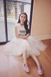 (Alexandra Grecco Gretta Tulle Skirt in Ivory, HotMessPH top,...