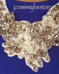 J. Crew Crystal Bib and Flower Necklace