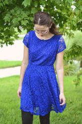 What I Wore | TARDIS Blue Lace Dress