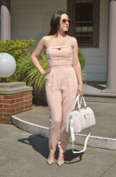 PINK JUMPSUIT WITH BODY CHAIN