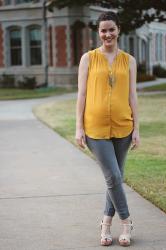 Maternity Style: Mustard & Gray