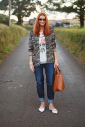 How to Wear Contrasting Textures | Camouflage, Denim and Sheer Layers