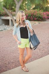 neon yellow + chambray