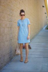 Chambray Shift Dress