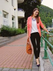 coral/melon blazer 