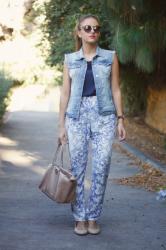 Denim vest + baggy pants