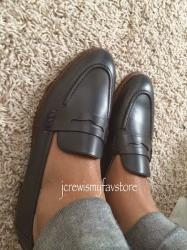 J. Crew Leather Loafers in Navy