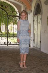 Fall Wedding Attire: Embellished light blue Asos Dress