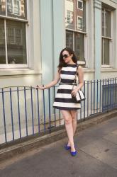 Striped, Structured Mini Dress