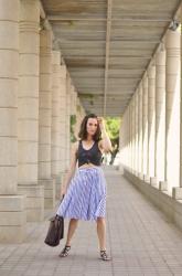 Striped Midi Skirt